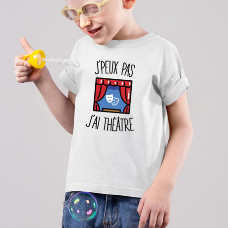 T-Shirt Enfant J'peux pas j'ai théâtre Blanc