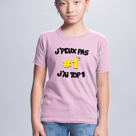 T-Shirt Enfant J'peux pas j'ai TOP1 Rose