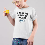 T-Shirt Enfant J'peux pas j'suis en pyjama Blanc