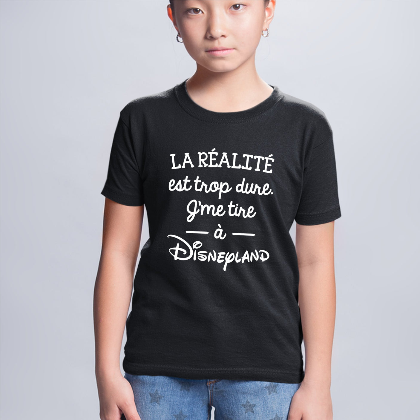 T-Shirt Enfant La réalité est trop dure Noir