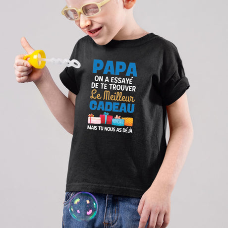 T-Shirt Enfant Le meilleur cadeau pour papa Noir