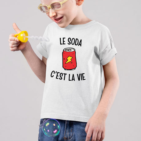 T-Shirt Enfant Le soda c'est la vie Blanc