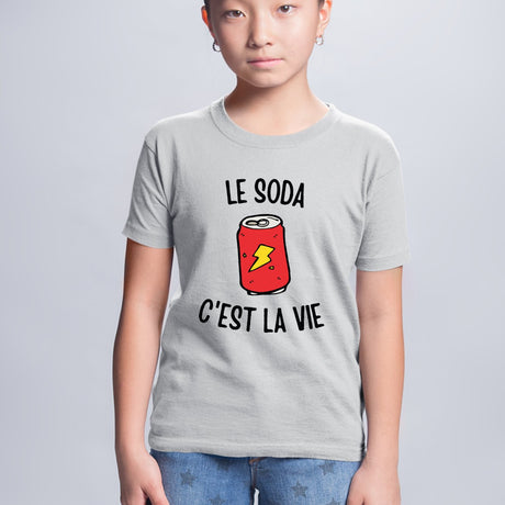 T-Shirt Enfant Le soda c'est la vie Gris