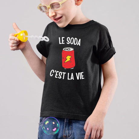 T-Shirt Enfant Le soda c'est la vie Noir