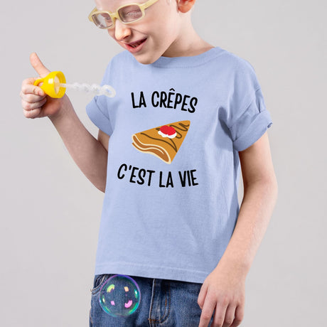 T-Shirt Enfant Les crêpes c'est la vie Bleu
