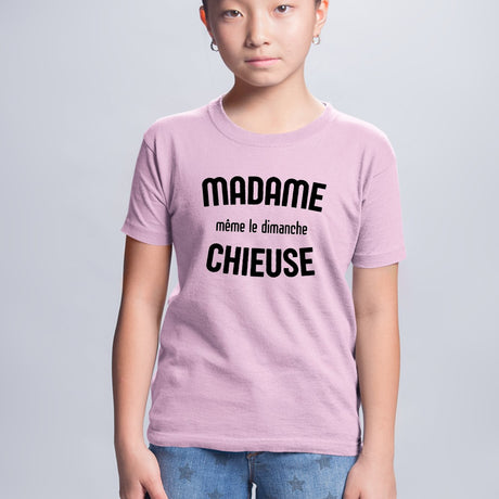 T-Shirt Enfant Madame chieuse Rose