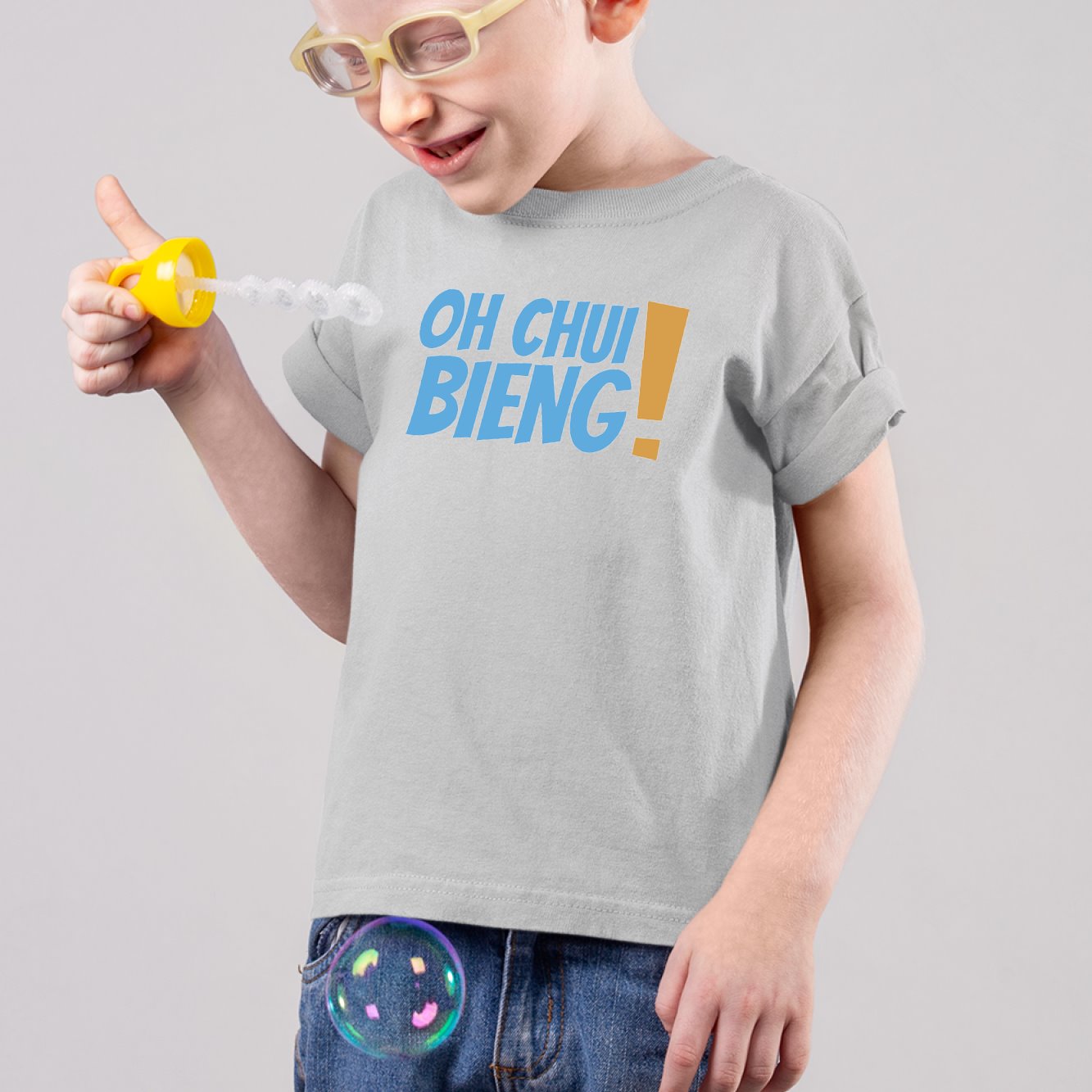 T-Shirt Enfant Oh chui bieng Gris