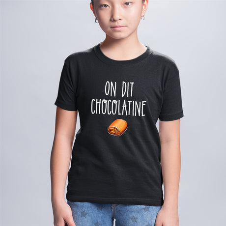 T-Shirt Enfant On dit chocolatine Noir