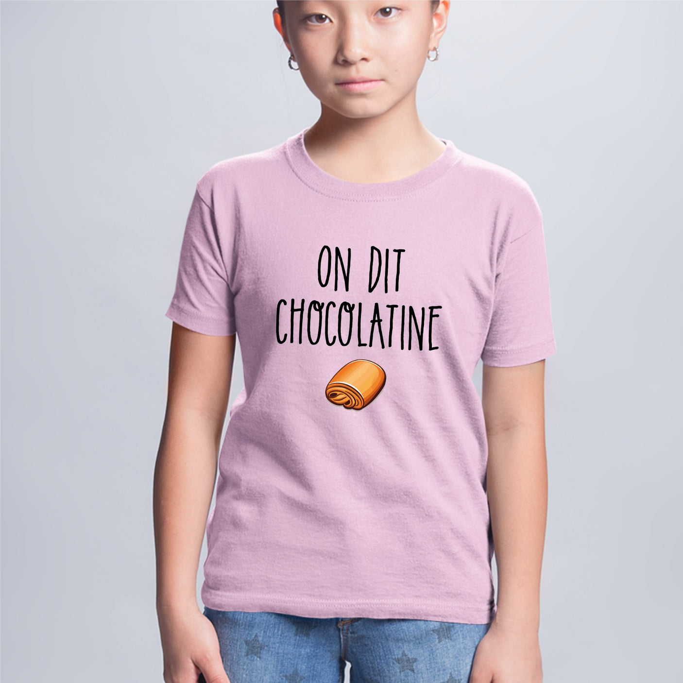 T-Shirt Enfant On dit chocolatine Rose