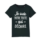 T-Shirt Enfant Personnalisé Je suis "votre texte" qui déchire Noir