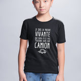 T-Shirt Enfant Preuve que papa n'est pas toujours dans son camion Noir
