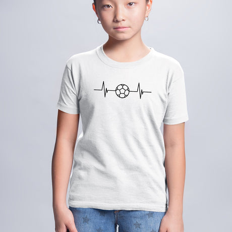 T-Shirt Enfant Rythme cardiaque foot Blanc