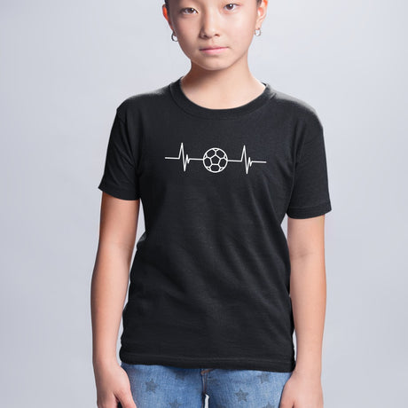 T-Shirt Enfant Rythme cardiaque foot Noir