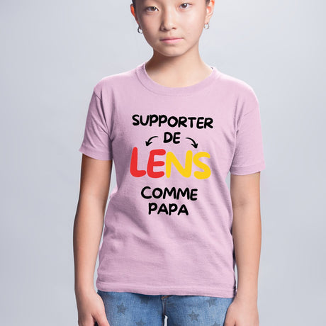 T-Shirt Enfant Supporter de Lens comme papa Rose