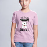 T-Shirt Enfant Tout plaquer pour devenir un chat Rose