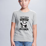T-Shirt Enfant Tout plaquer pour devenir un panda Gris