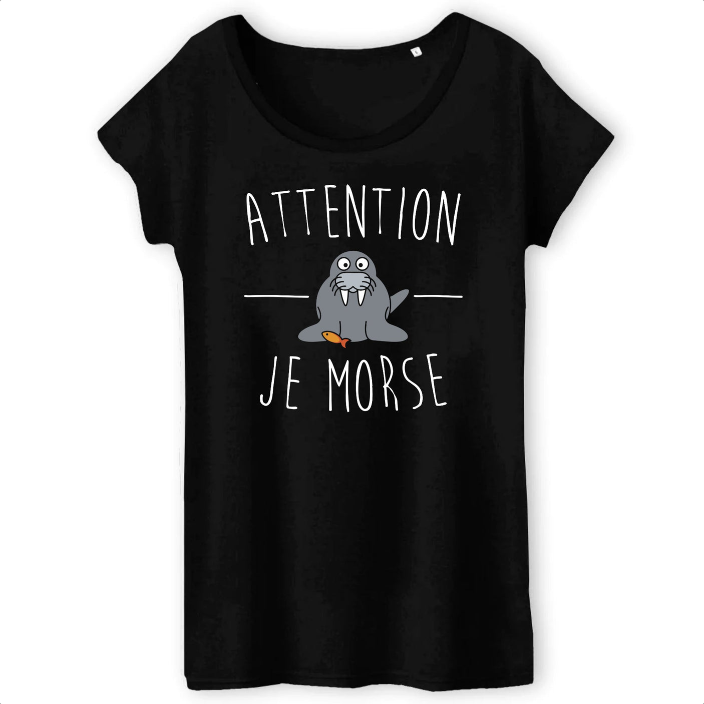 T-Shirt Femme Attention je mords 