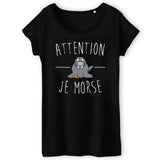 T-Shirt Femme Attention je mords 