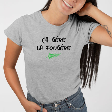 T-Shirt Femme Ça gère la fougère Gris