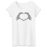 T-Shirt Femme Coeur mains squelette 