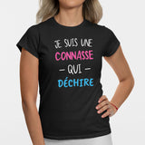 T-Shirt Femme Connasse qui déchire Noir