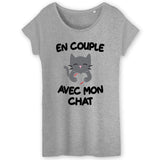 T-Shirt Femme En couple avec mon chat 