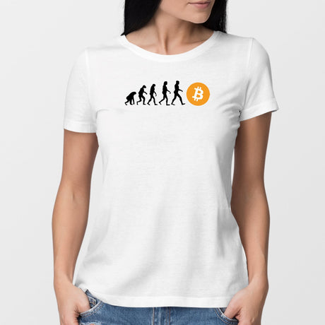 T-Shirt Femme Évolution Bitcoin Blanc