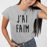 T-Shirt Femme J'ai faim Gris