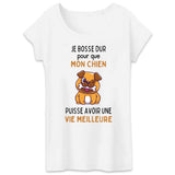 T-Shirt Femme Je bosse dur pour mon chien 