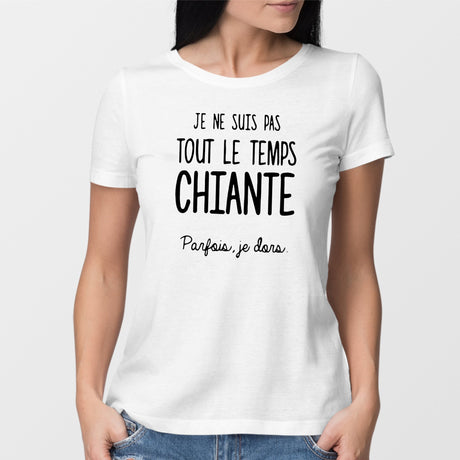 T-Shirt Femme Je ne suis pas chiante Blanc