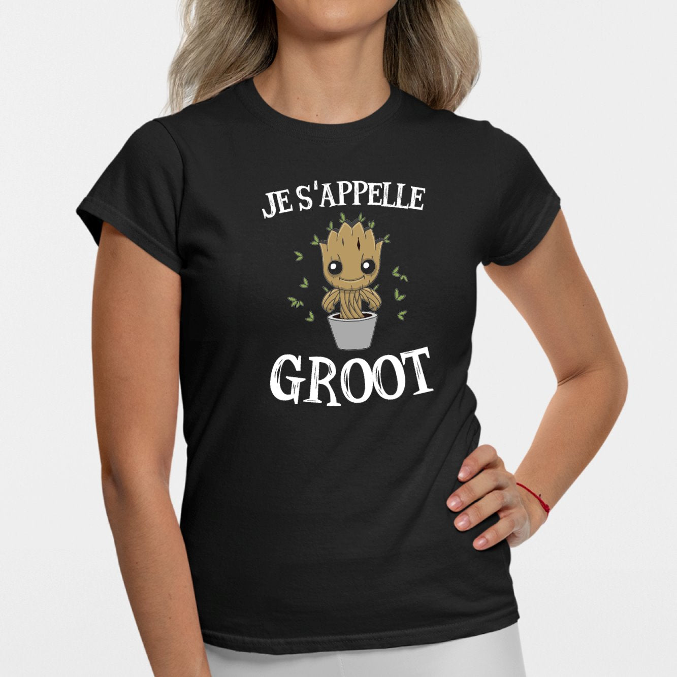 T-Shirt Femme Je s'appelle Groot Noir