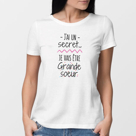 T-Shirt Femme Je vais être grande soeur Blanc