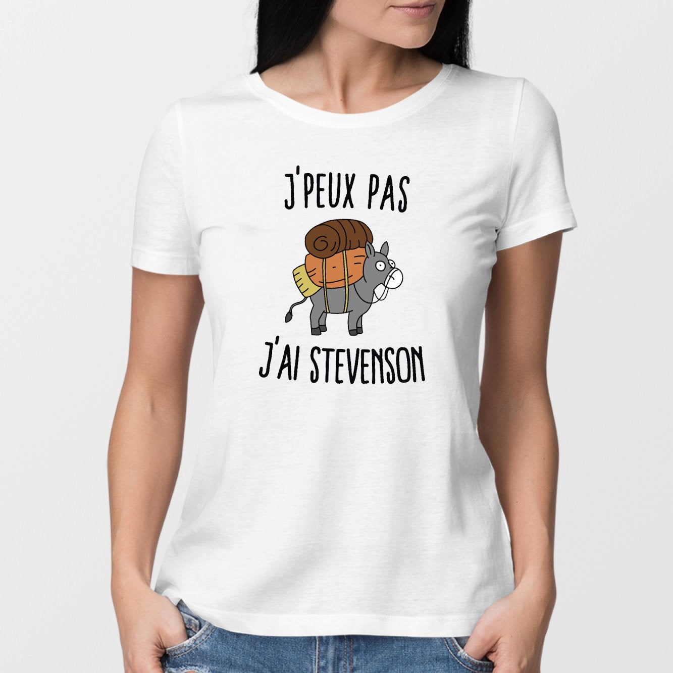 T-Shirt Femme J'peux pas j'ai Stevenson Blanc