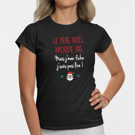 T-Shirt Femme Le père noël n'existe pas Noir