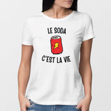 T-Shirt Femme Le soda c'est la vie Blanc