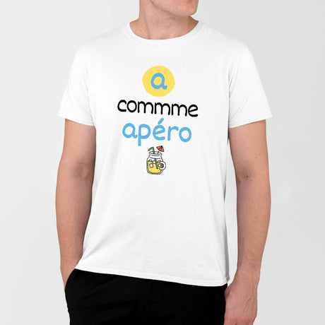 T-Shirt Homme A comme apéro Blanc