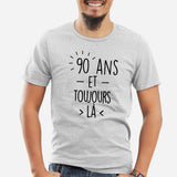 T-Shirt Homme Anniversaire 90 ans Gris