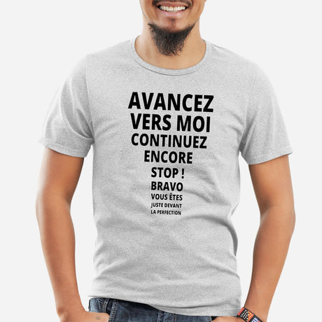 T-Shirt Homme Avancez vers la perfection Gris