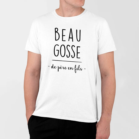 T-Shirt Homme Beau gosse de père en fils Blanc