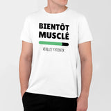 T-Shirt Homme Bientôt musclé Blanc