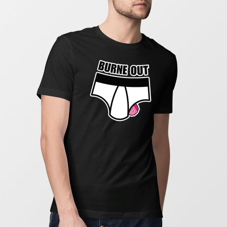 T-Shirt Homme Burne out Noir