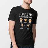 T-Shirt Homme Ce que je fais durant mon temps libre Chien Noir