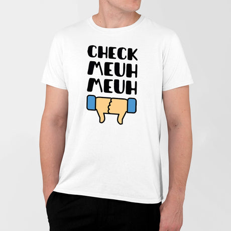 T-Shirt Homme Check meuh meuh Blanc