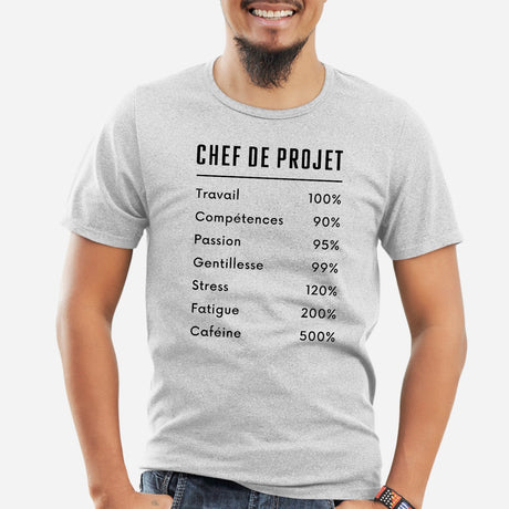 T-Shirt Homme Chef de projet Gris