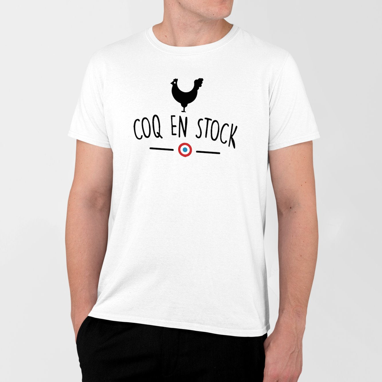 T-Shirt Homme Coq en stock Blanc