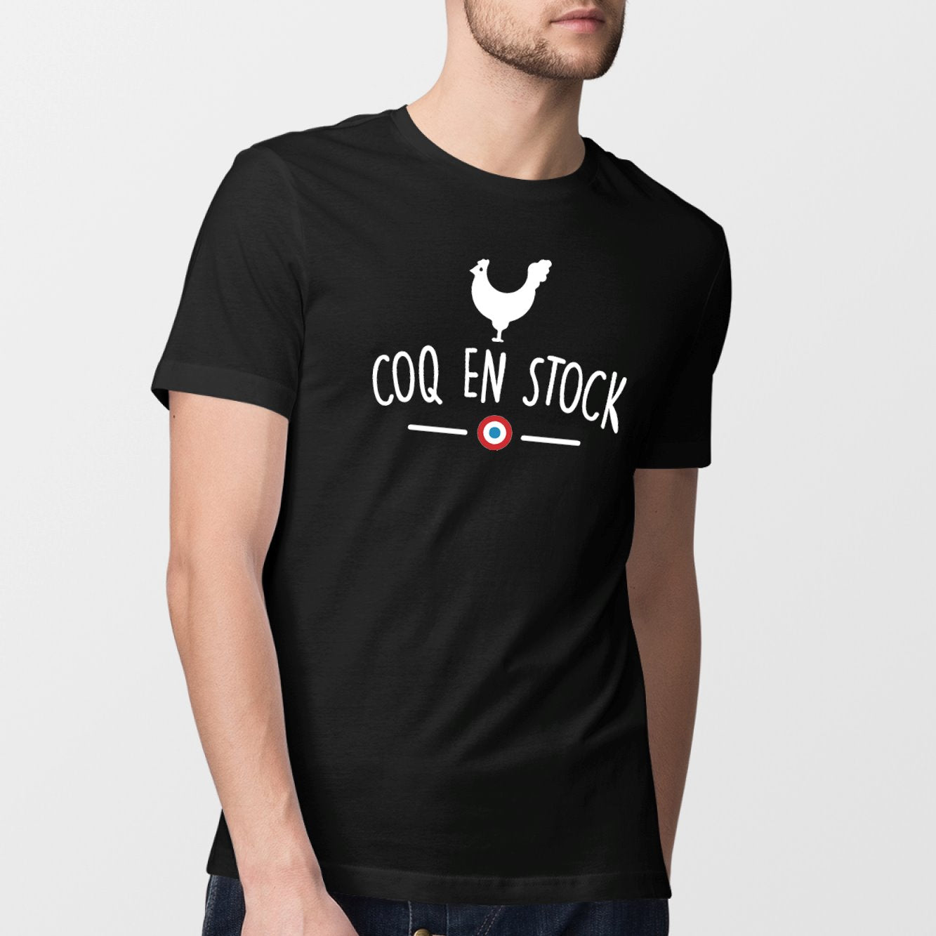 T-Shirt Homme Coq en stock Noir