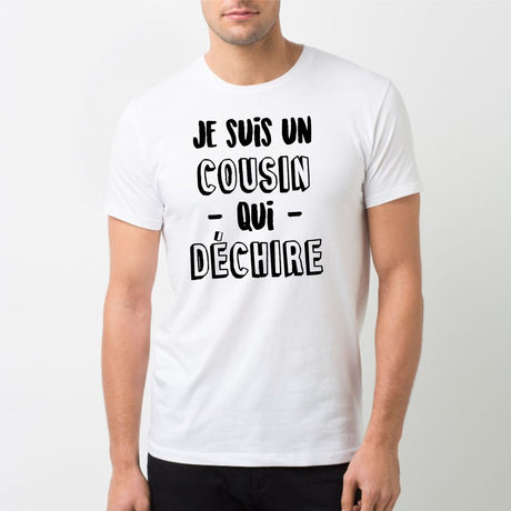 T-Shirt Homme Cousin qui déchire Blanc