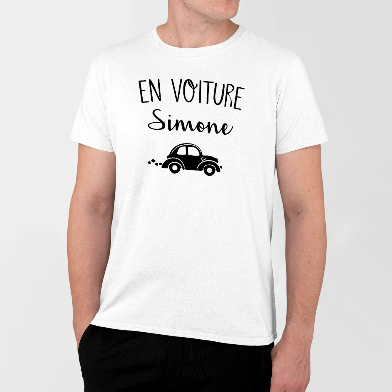 T-Shirt Homme En voiture Simone Blanc