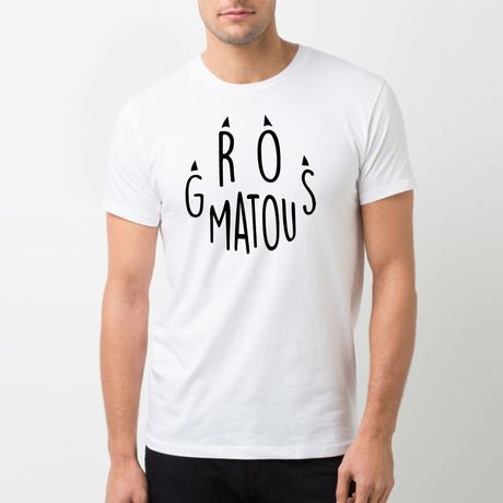 T-Shirt Homme Gros matou Blanc