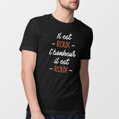 T-Shirt Homme Il est roux l'bonheur Noir